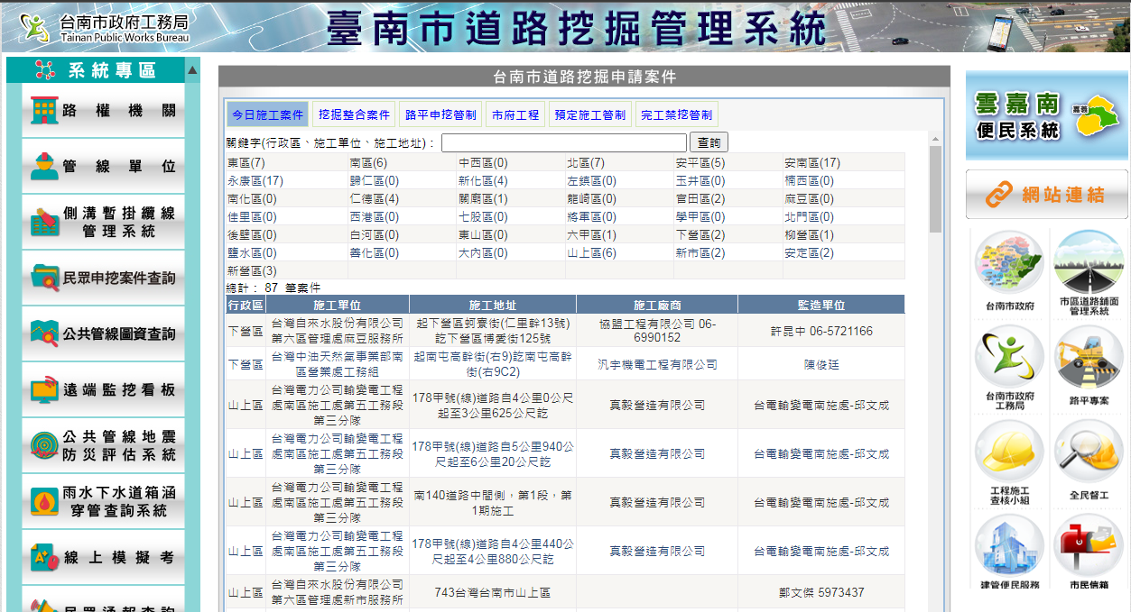 道路挖掘管理系統